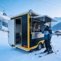 Remorque alimentaire de camping hors réseau avec chargeur solaire et système au propane, cuisine mobile pour zones isolées, parcs nationaux et campings