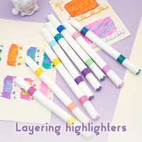 Stylos marqueurs à double pointe changeant de couleur, créez de nouvelles couleurs en superposant les tons de base et de finition, idéal pour les loisirs créatifs des enfants