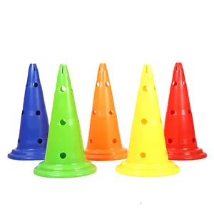 Cones de disco ajustáveis para futebol, conjunto de cone com furo