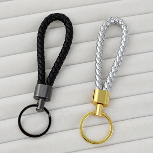 1 pièce Porte-clés en cuir PU tressé, pendentif de sac DIY, porte-clés de voiture, bijou pour homme et femme, cadeau - Product Image 3