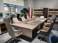 Bureau de réunion de direction en bois massif moderne personnalisable Mobilier d'usine original économique-pour table de conférence