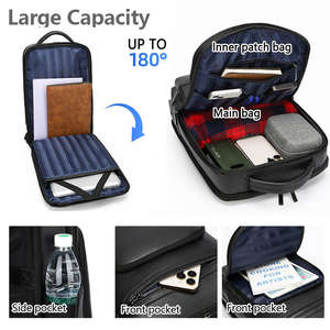 Mochila para Portátil de 15.6 Pulgadas, Personalizada <span class=keywords><strong>con</strong></span> Logotipo, de Cuero PU, Gran Capacidad, Impermeable, <span class=keywords><strong>con</strong></span> Carga USB para Hombres, para Negocios, Trabajo y Viajes - Product Image 4