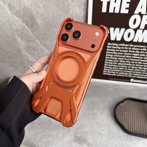 Funda de Teléfono Giratoria de Metal de Lujo de Alta Calidad para <span class=keywords><strong>iPhone</strong></span> 17 Pro Max, Funda Protectora Magnética Naranja para <span class=keywords><strong>iPhone</strong></span> 15 Pro Max - Product Image 4