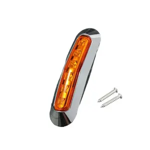 lHST-20141 6 PCS Side Marker Lights AMBER Red LED 12V/24V Indicators Light Turn Signal Warning Lamp