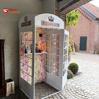 Cabine téléphonique blanche pour décoration de mariage, artisanat en fer fait main, décoration d'hôtel, centre commercial, cabine téléphonique blanche