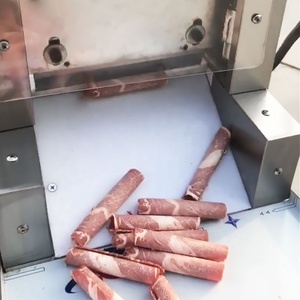 Équipement <span class=keywords><strong>de</strong></span> boucherie industrielle, <span class=keywords><strong>trancheuse</strong></span> à viande épaisse à 4 rouleaux, base au <span class=keywords><strong>sol</strong></span>, pour saucisses, bacon, agneau, bœuf, aliments - Product Image 5
