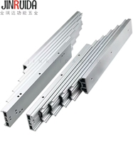 Rail coulissant pliable JIN RUI DA robuste à 6/7 sections - Système de guidage extensible en aluminium aéronautique (1270-1450 mm)