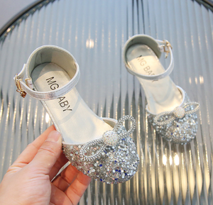 New High-heeled Pointed Toe Hollow Princess <b>Sandals</b> for Girls and Children's Performance Dress Shoes - Product Image 4