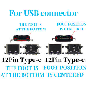 Conector de 12 Pines con Punto de Apoyo en el Centro en la Parte Inferior; Interfaz de Conector de Carga USB Tipo-C, Placa Pequeña FPC para Carga - Product Image 2