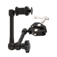 Bras Magique en Alliage d'Aluminium 11 Pouces, Réglable à 360 Degrés, Super Pince avec Patin en Caoutchouc Antidérapant et Bouton de Verrouillage Rapide pour Moniteur, Lumière LED, Micro