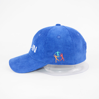 Casquette baseball classique personnalisée basique 6 panneaux en velours côtelé logo de broderie feuilletée 3D léopard de haute qualité pour femmes hommes papa vierge 5 panneaux