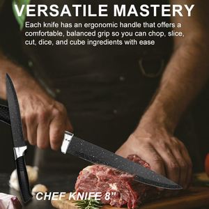 Professional 6pcs <b>Sharp</b> Chef <b>Knife</b> <b>Set</b> Stainless Steel Cutting Tool Multifunctional Fruit Paring Kitchen <b>Knives</b> with Gift Box - Product Image 4