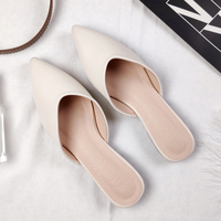 Nouvelle collection été 2026 : Sandales plates en cuir pointues pour femme, style coréen, modèle Mueller, pour l'extérieur