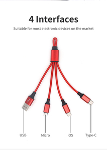 Câble USB multi-ports 8 broches micro USB type C câble porte-clés câble avec logo personnalisé pour la promotion vente en gros en usine - Product Image 3