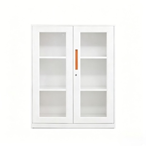 <span class=keywords><strong>Armoire</strong></span> basse en acier personnalisée avec 2 portes coulissantes, <span class=keywords><strong>armoire</strong></span> de classement en métal avec porte vitrée, <span class=keywords><strong>armoire</strong></span> d'archives, <span class=keywords><strong>armoire</strong></span> de rangement pour bons de commande pour bureau - Product Image 3