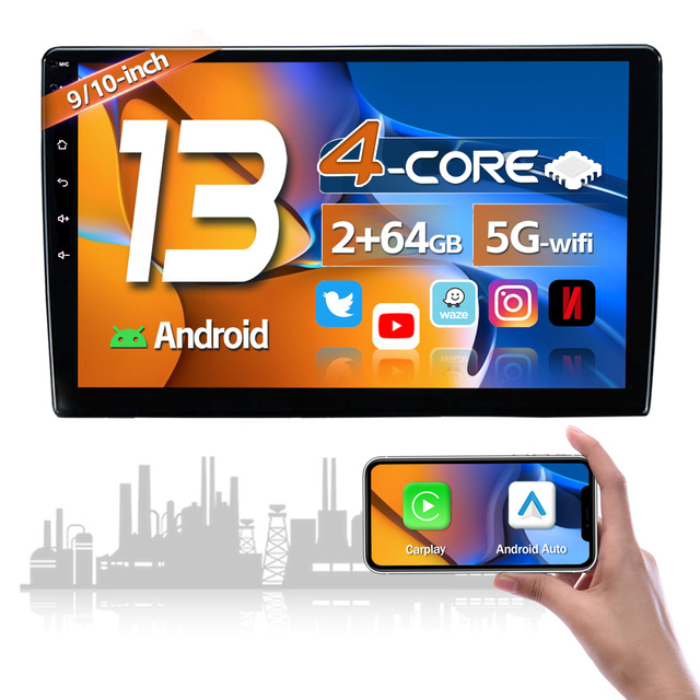 2g 64g with Carplay Android Auto Android Car Radio Stereo Video 7 Inch 9 Inch 10 Inch Universal Car Gps Player with Touch Screen