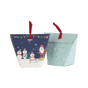 <b>Christmas</b> Gift <b>Boxes</b> with Ribbon Handle Foldable Paper Treat <b>Boxes</b> for Holiday Party Favors - Product Image 5