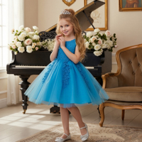 Robe de fête pour bébé de 1 an, robes bouffantes blanches pour filles, robe de demoiselle d'honneur pour mariage