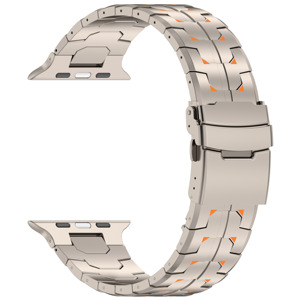 Bracelet en <span class=keywords><strong>titane</strong></span> de qualité supérieure CM, bracelet de luxe compatible avec <span class=keywords><strong>Apple</strong></span> <span class=keywords><strong>Watch</strong></span> 49 mm, 46 mm, 45 mm, 44 mm, classique, élégant et professionnel - Product Image 2