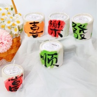Bougie en céramique de Jingdezhen peinte à la main avec un adorable motif de fruits, style créatif unique, cadeau d'anniversaire parfait pour les proches