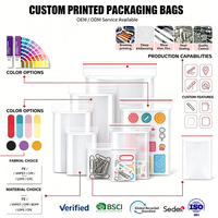 Petits sacs d'emballage pour bijoux en LDPE de qualité alimentaire, transparents, autocollants, étanches, pour boucles d'oreilles, bagues, colliers