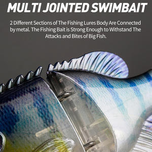 Cola de pelo de fibra de 2 secciones Bluegill Glide Bait Brush Tail 140mm <span class=keywords><strong>Sunfish</strong></span> Glide cebo de natación Topwater Lure - Product Image 5