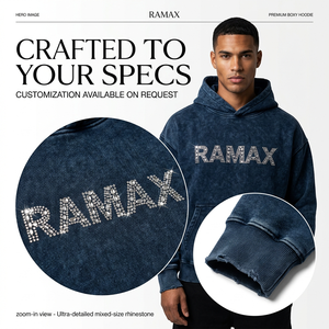 Sudadera con capucha para hombre, estilo vintage lavado, corte holgado, con logo de letras de diamantes de imitación de varios tamaños, puños deshilachados, hombros caídos, estilo streetwear - Product Image 1