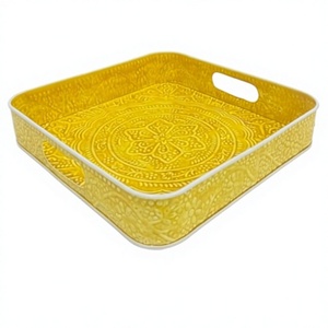 Bandeja de Servir de Metal Esmaltado de Lujo, Plato Ovalado Decorativo con Patrón de Ágata, Elegante Plato Decorativo para Mesa de Centro para el Hogar - Product Image 2