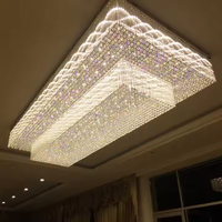 Plafond en verre moderne doré villa européenne de luxe k9 cristal pendentif éclairage hôtel mariage lustre suspendu lampe de luxe