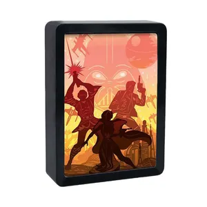 Movie Light Box Luxury Home Decoration UBS LED Lamp ABS Frame Rectangular Star War Style 3D Paper Cut Art Gift Items