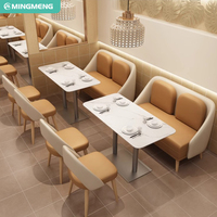Meubles de restaurant en pierre artificielle de style antique Meubles de restauration rapide Tables et chaises de salle à manger pour café et café