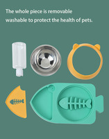 Mangeoire automatique à eau pour animaux de compagnie à deux bols Bol d'alimentation lente Bol amovible multifonction pour chat et chien Mangeoire pour animaux de compagnie en acier inoxydable