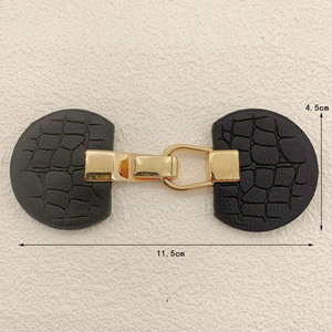 Boucle de fermeture en cuir pour manteau, clip décoratif pour poignets, sangle décorative pour la taille, boucles à bascule en cuir, fermoir en cuir à verrouillage rotatif - Product Image 3