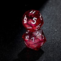 Ensemble de dés en résine liquide rouge, 7 pièces, bords tranchants, polyédriques, pour D&D, jeux de rôle de table