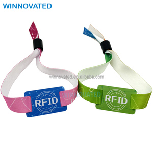 Entradas para eventos 1K Pulsera RFID <span class=keywords><strong>de</strong></span> tela ajustable sin efectivo personalizada imprimible NFC - Product Image 2