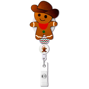 Porte-badge rétractable en acrylique de Noël en gros, motif Père Noël et Bonhomme de neige, pour cartes d'identité – Accessoire pour sapin de Noël - Product Image 6