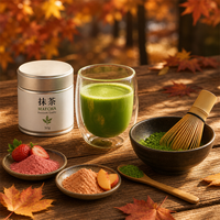 Poudre de matcha aromatisée aux fruits pour boissons, marque privée, saveur fraise