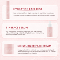 Marque privée Végétalien Biologique Pour Tous Les Types Rose Niacinamide Coffret de Soins Rajeunissant Ensemble Visage Éclaircissant
