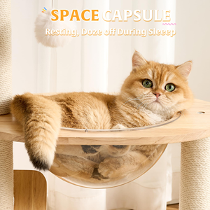 Multi-Functional Compact Sisal Cat Climbing Tree with Scratching <b>Post</b> Rotating Toy Ball and Compact Design - Product Image 4