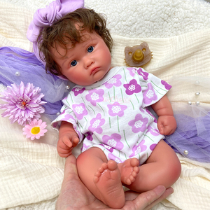 Bébé Reborn en Silicone Réaliste avec Cheveux Implantés à la Main, Peau Bronzée 18/20 pouces, Corps Entièrement en Silicone Souple, Poids Réaliste, Cadeaux de Collection - Product Image 2