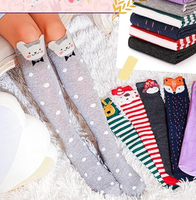 Chaussettes hautes pour enfants cadeau longue folle idiote grande botte drôle mignon Animal rayures genou haute enfants filles chaussettes