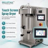Máquina de Secado por Pulverización con Pantalla Táctil Ollital, Control PLC y Dos Boquillas de Fluido para Pruebas de Polvo en Laboratorio