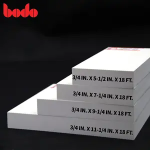 Papan potong PVC 19/25mm 1/2 "3/4", untuk pintu dan jendela 0.75-in x 3.5-in x 8 kaki 12 kaki dengan tepi tertutup papan potong pvc