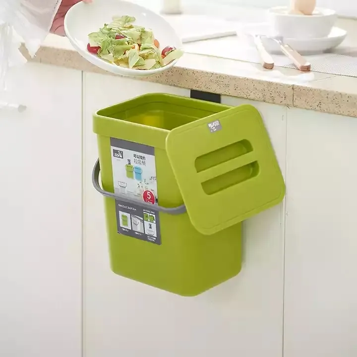 A2839 Colorful Small Trash Can with Lid Under Sink for Kitchen Bathroom Counter top Compost plastic home trash bins