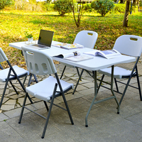 Mesa Plegable Ligera para Exteriores con Patas de Metal y Panel de Plástico, Ahorra Espacio, Ideal para Almacenamiento de Autos y Camping, Venta al Por Mayor de Fábrica