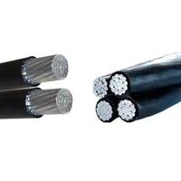 Cable Aéreo Trenzado de 2 Hilos de 16mm2 y 25mm2 con Aislamiento XLPE, Cable ABC de Aluminio Tríplex para Central Eléctrica y Electrodomésticos, 16A