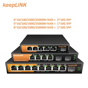 Transmission haute vitesse Ethernet 2.5G 4/5/8 ports avec liaison montante 10G pour les fêtes LAN divertissement à domicile et les bureaux et hôtels