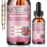 Glucosamine Chondroïtine Sulfate MSM Gouttes Liquides 60ml Complément Alimentaire Contenant Curcuma, Encens, Quercétine, Bromélaïne