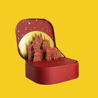 Boîte d'emballage rigide en papier STPP pour 4 biscuits/gâteaux, idéale pour les créations 3D en papier, avec insert en papier doré