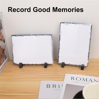 Vente en gros de cadres photo carrés en ardoise de 20x30 cm pour sublimation, artisanat en pierre d'ardoise vierge pour impression photo